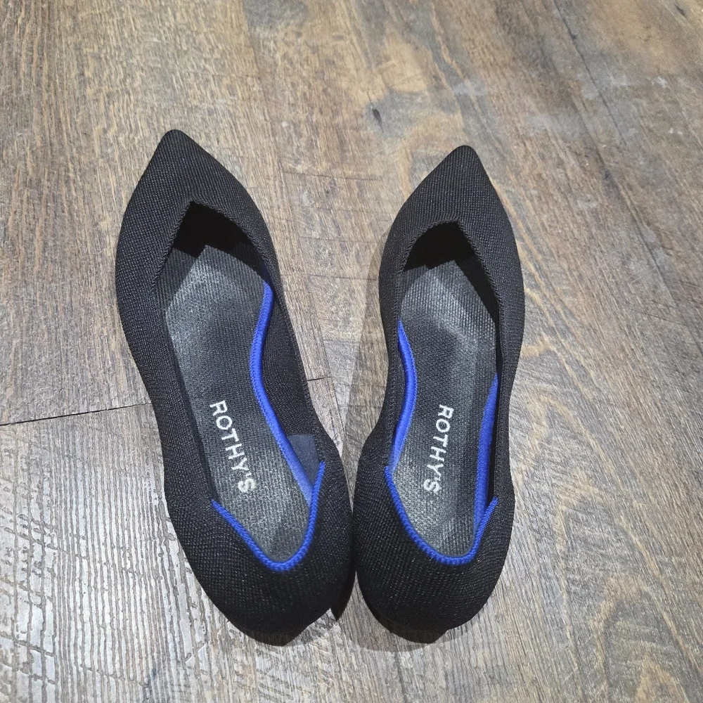 Rothy's Black Pointed Toe Flat - Picture 2 of 9